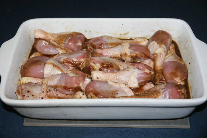 Marinating chicken drumsticks