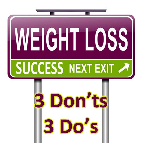 3 don'ts and 3 Do's for your weight loss success plan