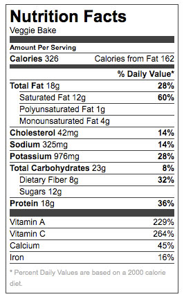 Veggie-Bake-Nutrition-Facts